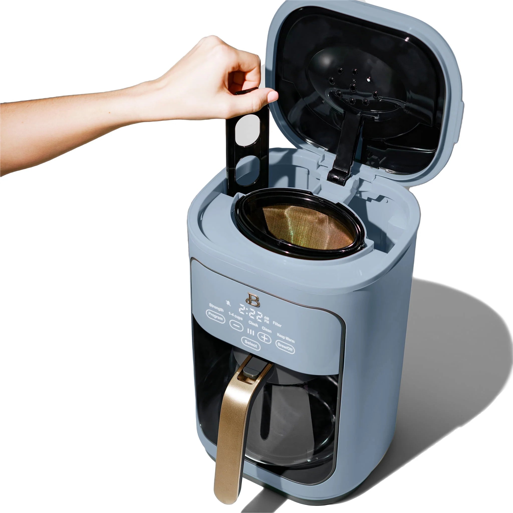 Beautiful 14-Cup Programmable Drip Coffee Maker with Touch Display, White Icing by Drew Barrymore F83994