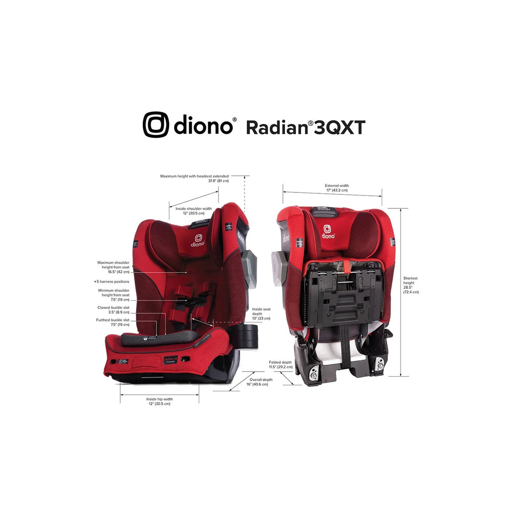 Diono Radian 3QXT SafePlus All-in-One Convertible Car Seat, Red B871