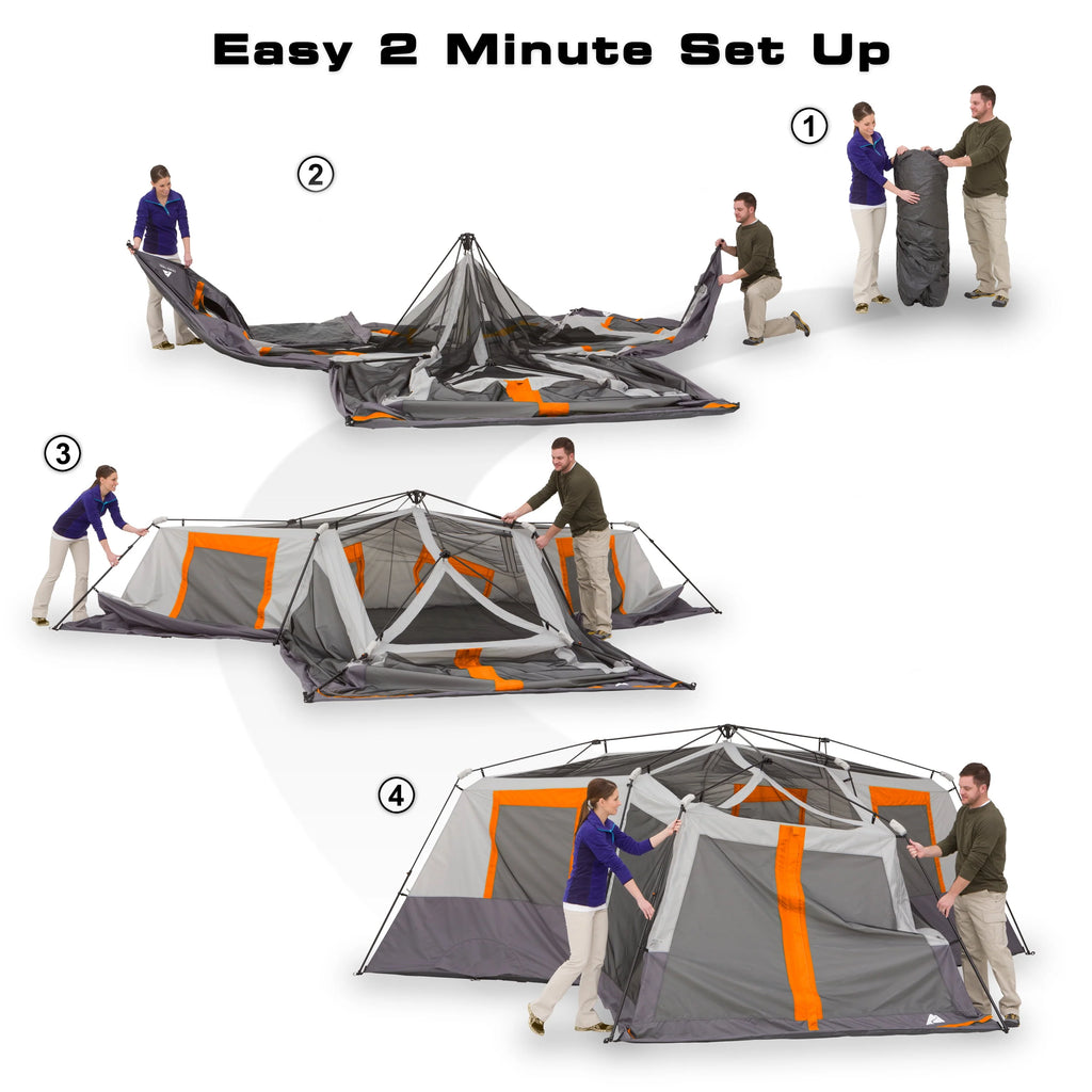 Ozark Trail 12-Person 3-Room Instant Cabin Tent with Screen Room J4095