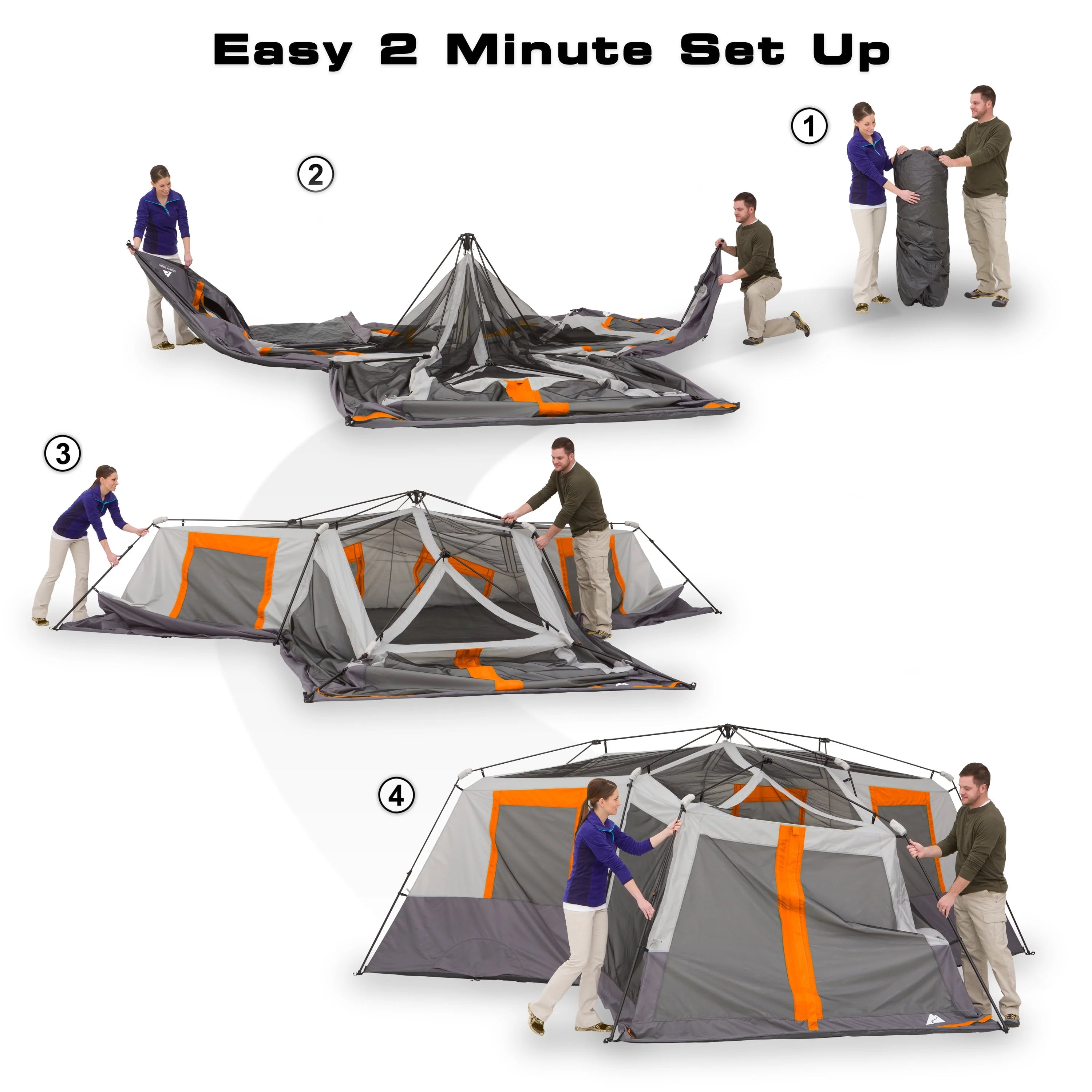 Ozark Trail 12-Person 3-Room Instant Cabin Tent with Screen Room J4095
