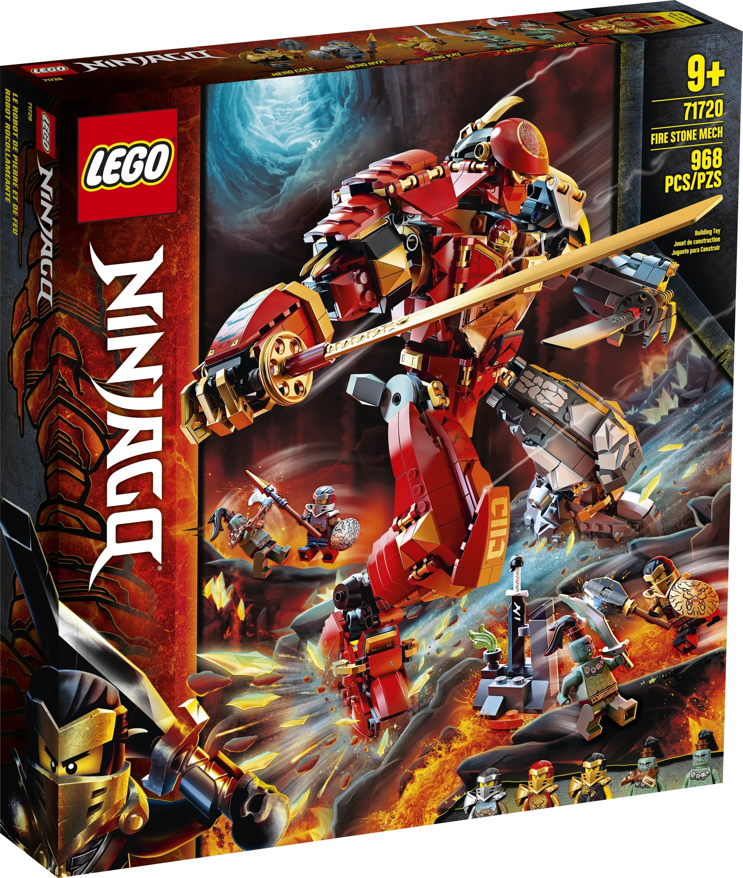 LEGO NINJAGO Fire Stone Mech 71720 Building Toy for Kids Age 9+ C7833