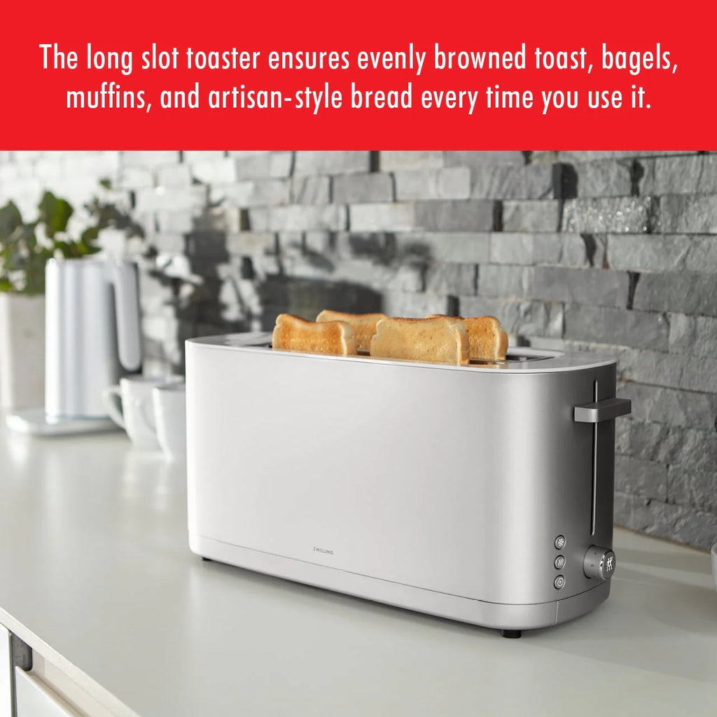ZWILLING® Enfinigy Cool Touch 4-Slice Long Slot Toaster, Silver Z449154