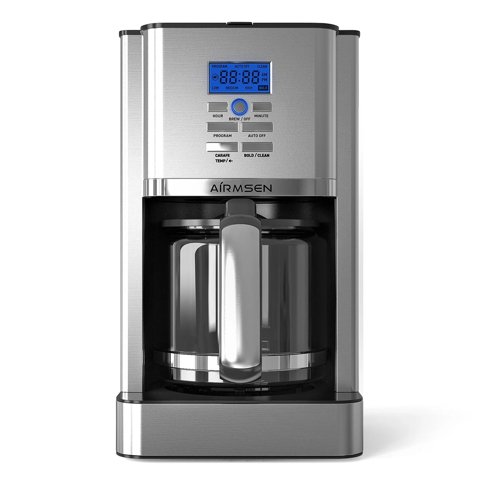 AIRMSEN Stainless Steel 12 Cup Programmable Drip Coffee Maker J74716