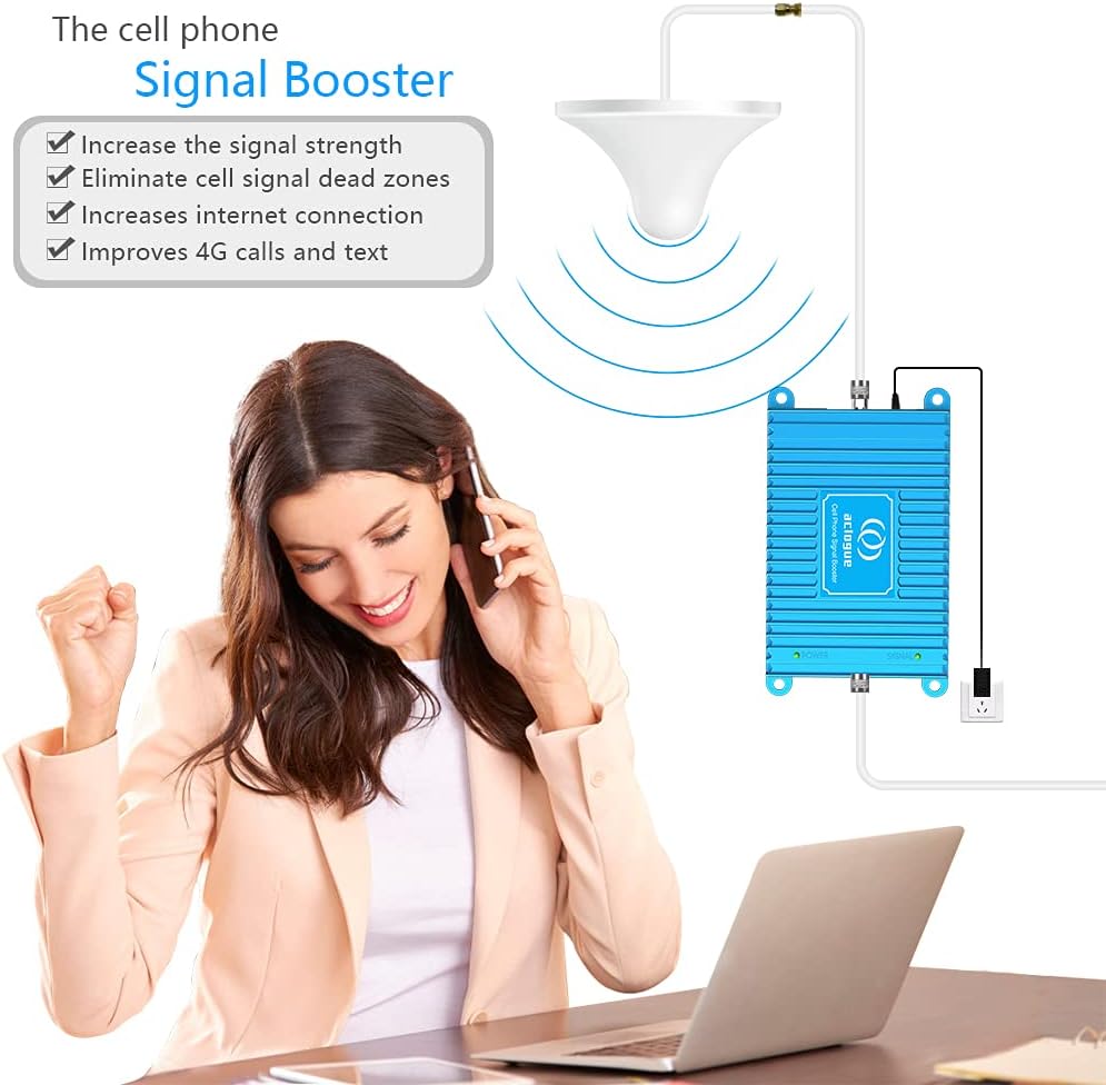 ATT Phone Signal Booster 5G 4G LTE Home, Covers 4,500 Sq.Ft, FCC Approved (Blue) Q7514