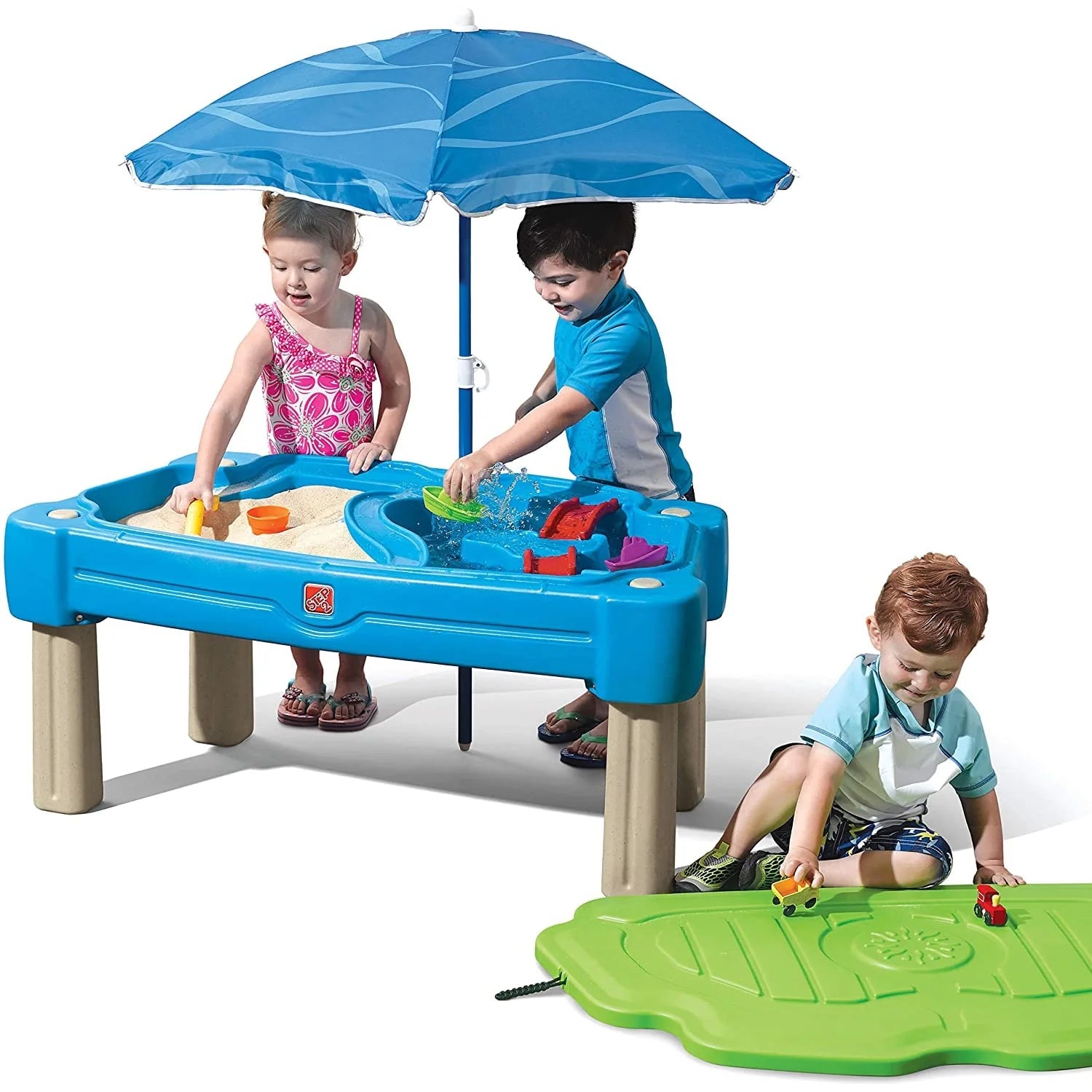 Step2 Cascading Cove Sandbox and Water Table with Cover and Umbrella I385