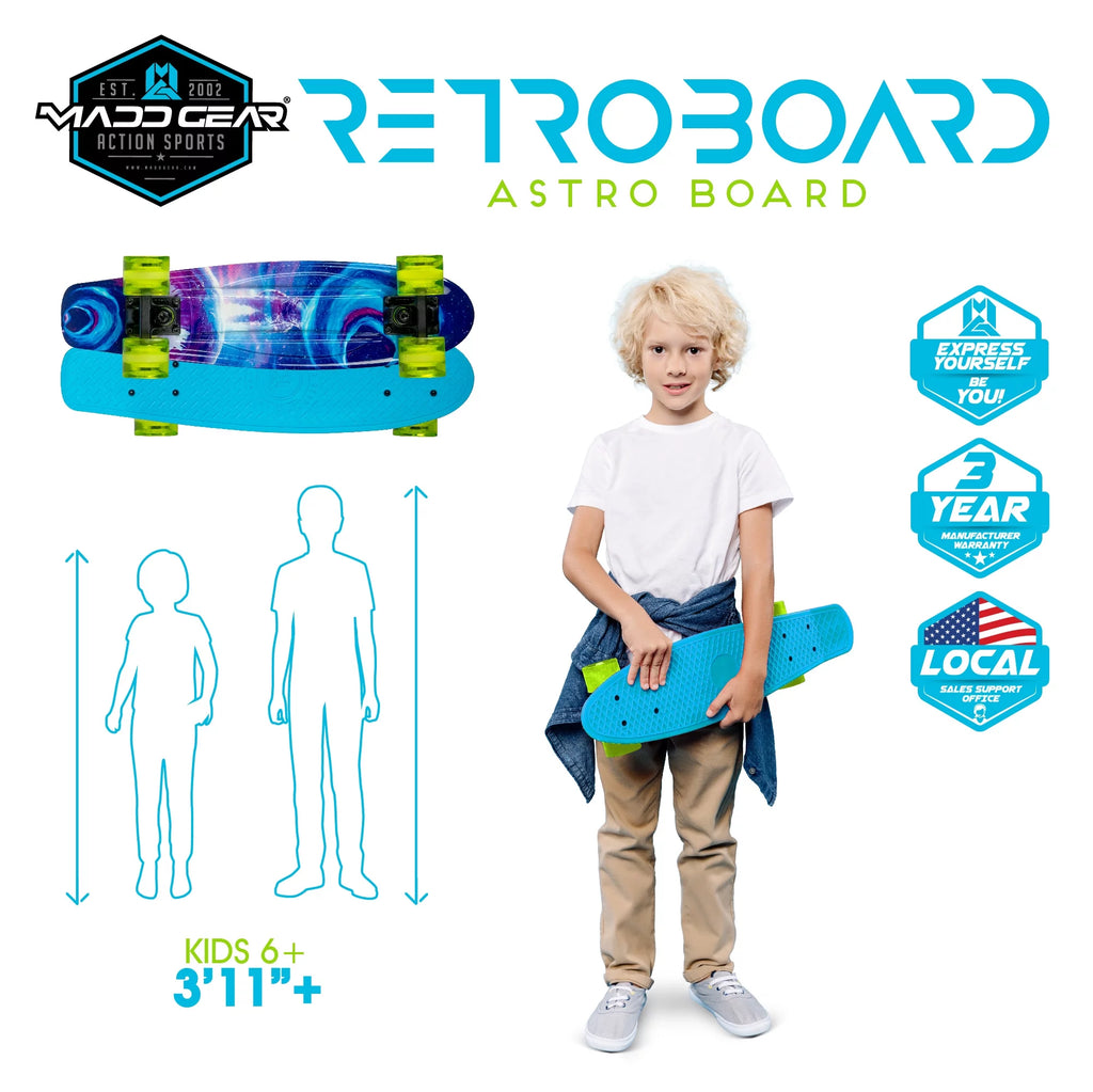 Madd Gear 22" Retro Mini Cruiser Skateboard L2754