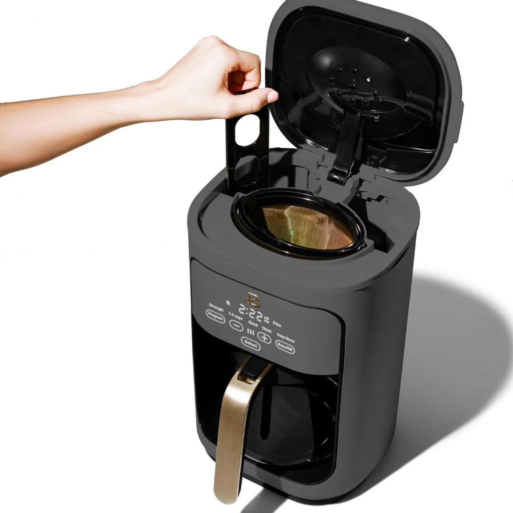 Beautiful 14-Cup Programmable Drip Coffee Maker with Touch Display, White Icing by Drew Barrymore F83994