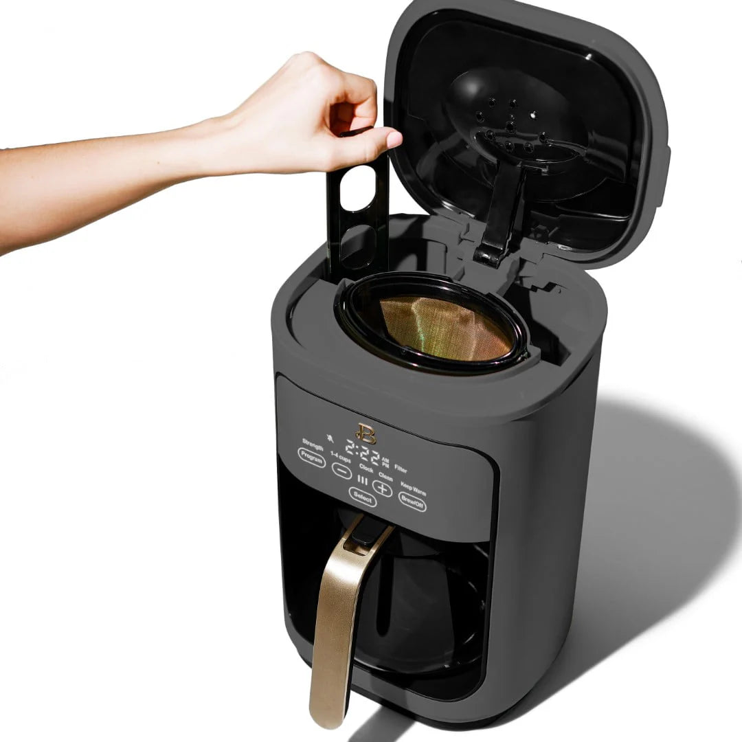 Beautiful 14-Cup Programmable Drip Coffee Maker with Touch Display, White Icing by Drew Barrymore F83994