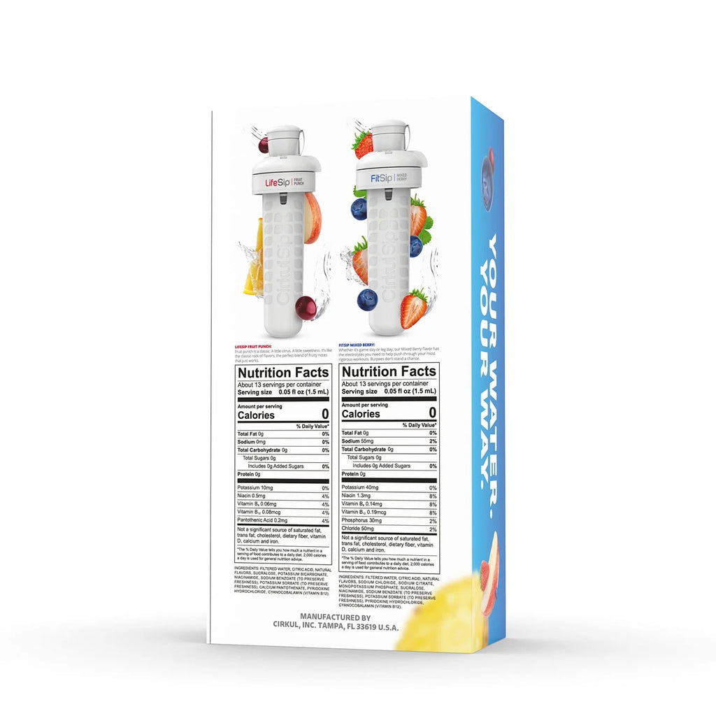 Cirkul 22oz Plastic Water Bottle Starter Kit with 2 Flavor Cartridges Z916327