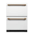 Cafe Cde06rpn 24" Wide 5.6 Cu. Ft. Drawer Refrigerator - Matte White / Brushed Bronze