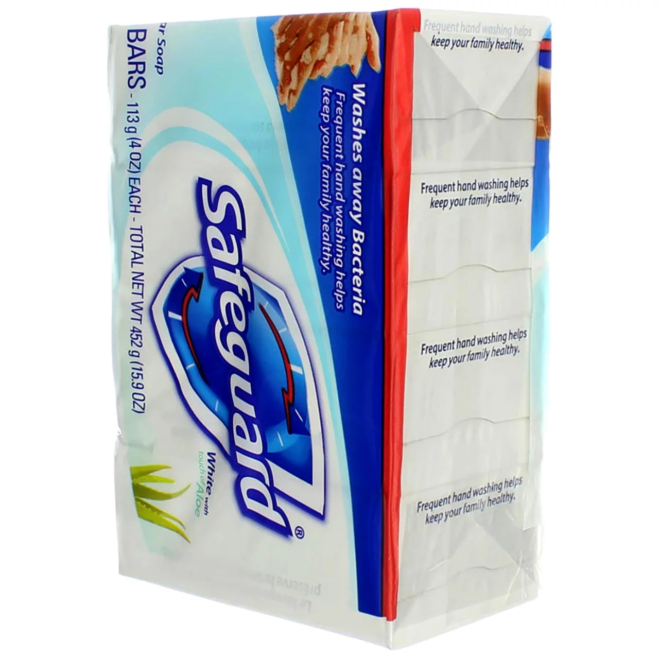 Safeguard Antibacterial Deodorant Bar Soap with Aloe, 4 Oz, 6 Pack O6286