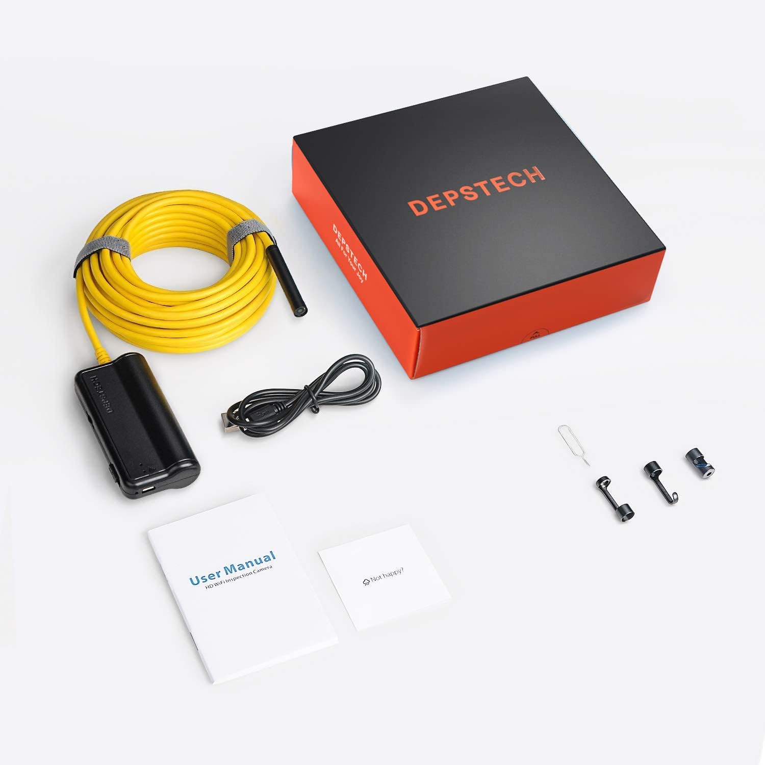 DEPSTECH WiFi Borescope 5.0MP HD Wireless Endoscope, Semi-Rigid, 33ft, Pack of 2 Q1748