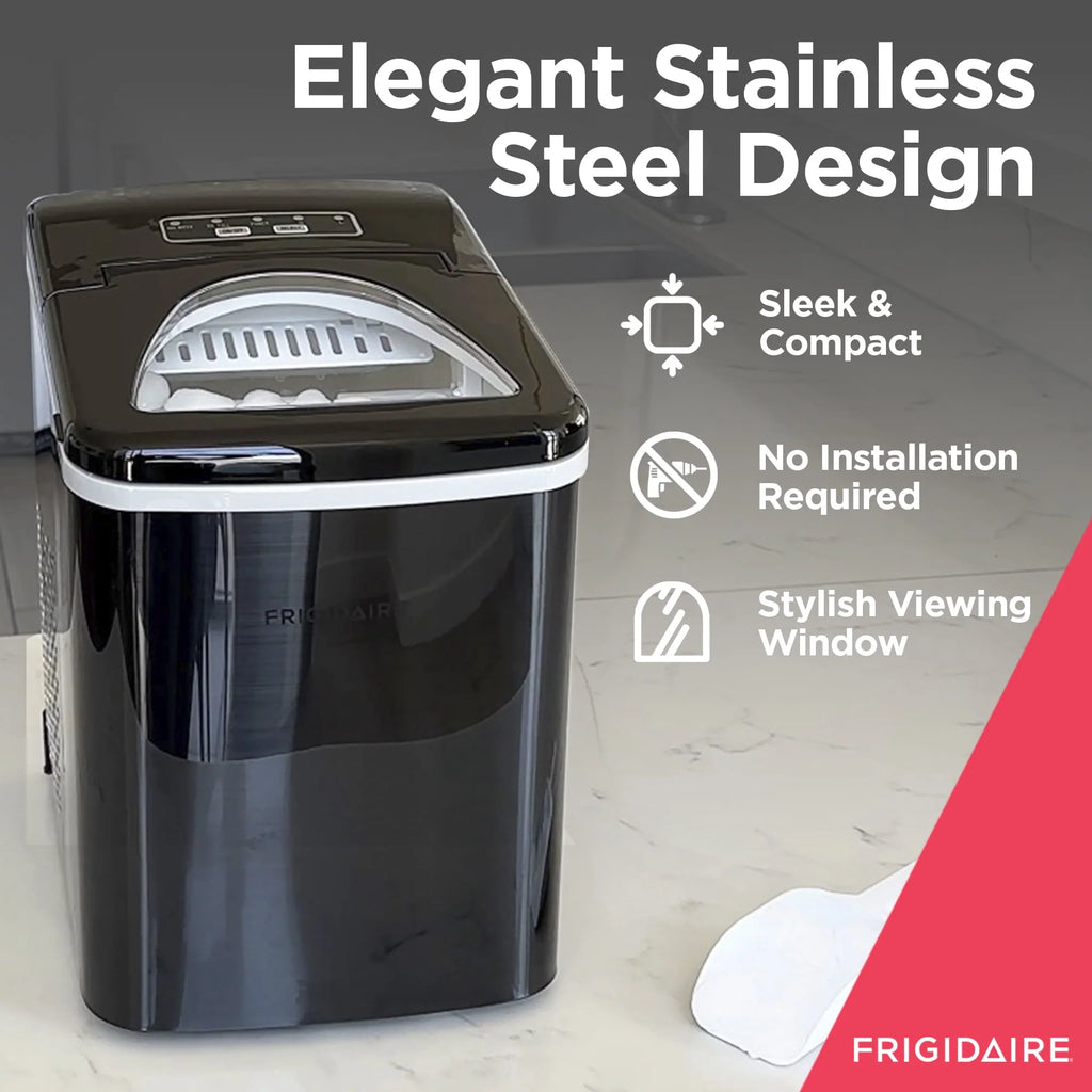 Frigidaire 26 lb. Countertop Ice Maker EFIC117-SS, Black Stainless Steel Y9301