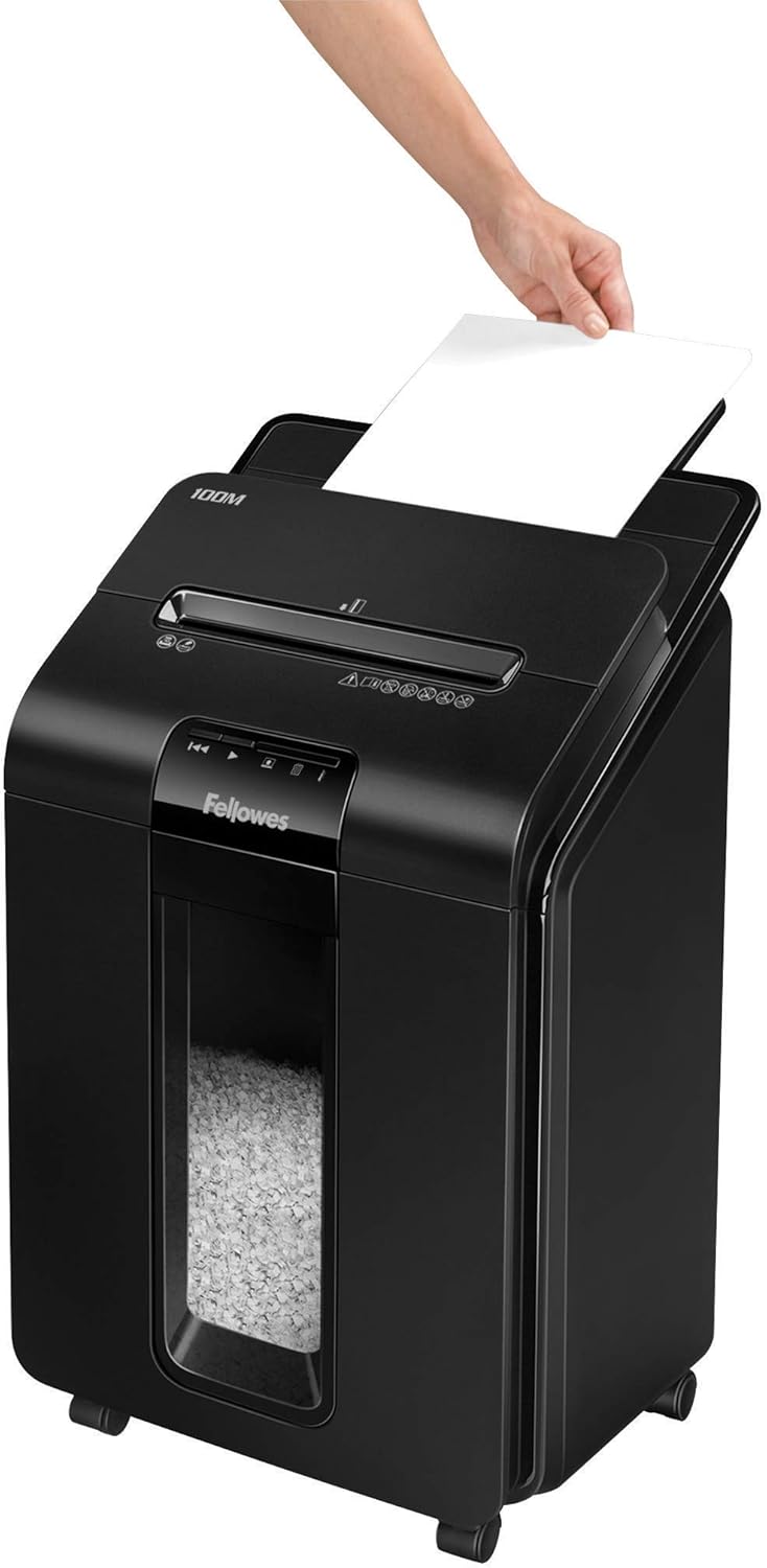 Fellowes AutoMax 100M Auto Feed Shredder, Black A30109