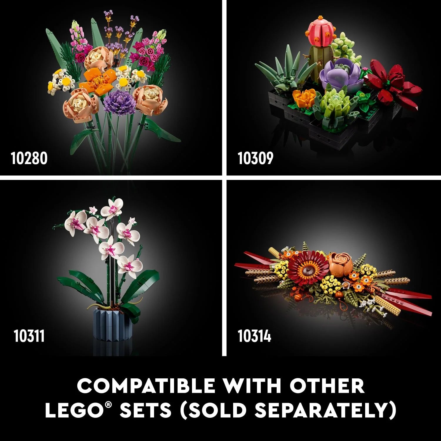 LEGO Icons Wildflower Bouquet Set Artificial Flowers with Poppies and Lavender O923
