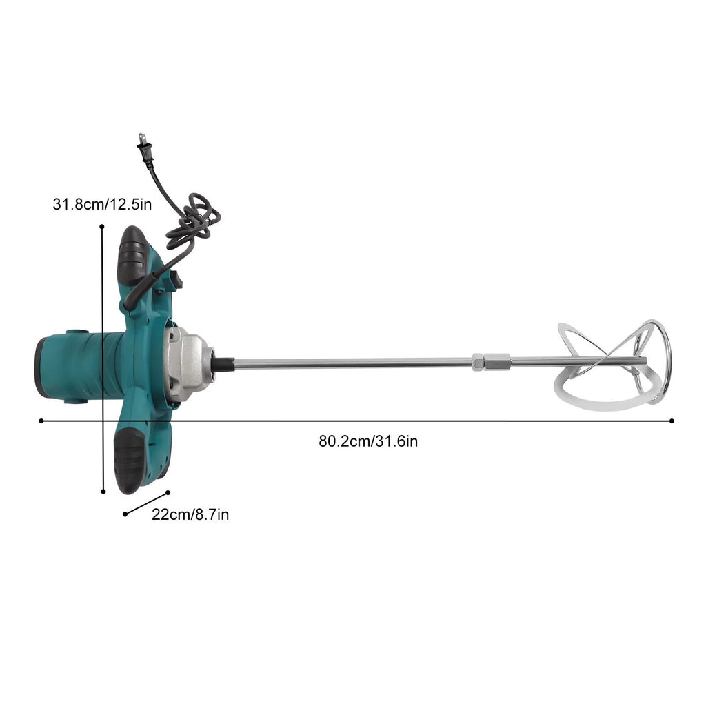MIDUO 2100W Electric Cement Mixer Handheld 6-Speed Stirrer Y1970