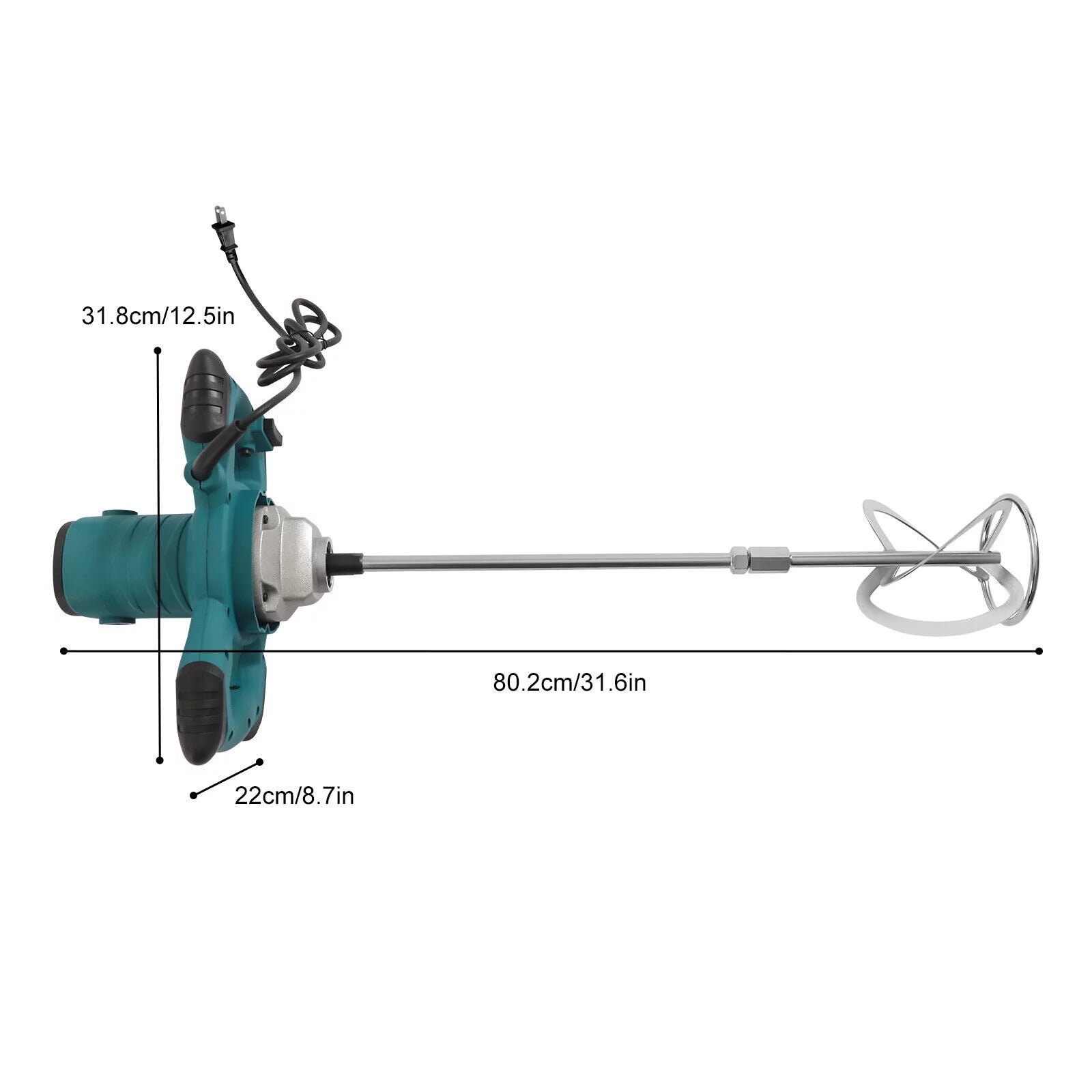 MIDUO 2100W Electric Cement Mixer Handheld 6-Speed Stirrer Y1970