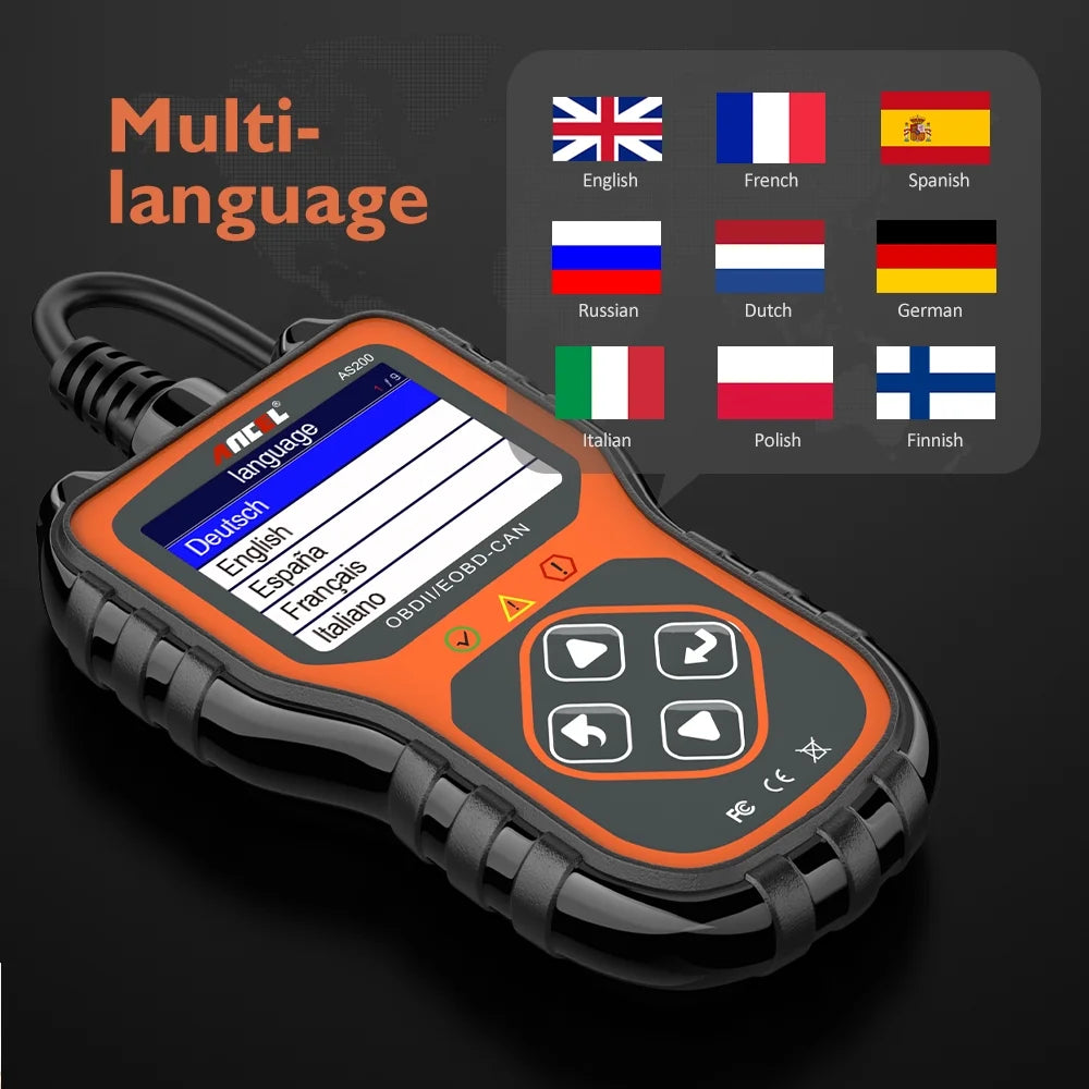 Ancel AS200 OBD2 Scanner Car Code Reader Engine Analyzer P143622