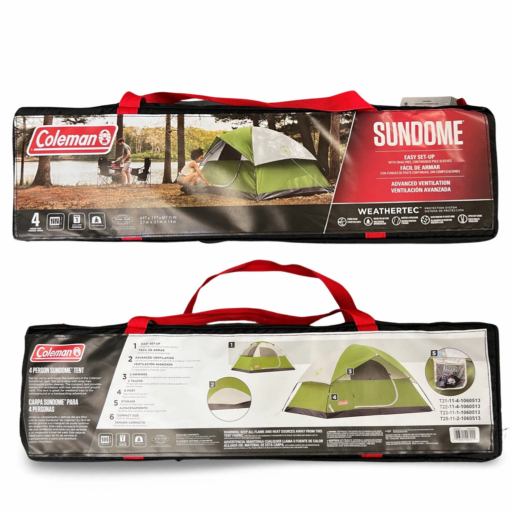 Coleman Sundome 4-Person Dome Camping Tent, Green H192