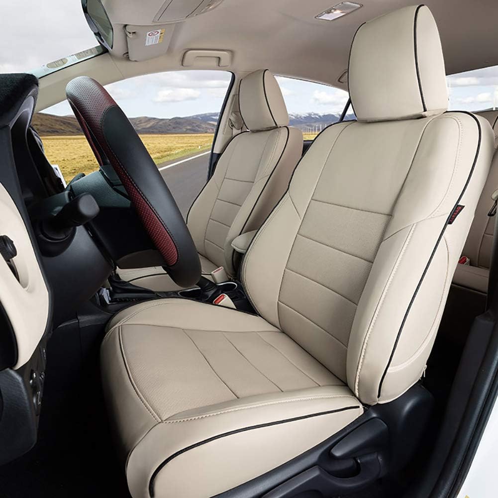 EKR Custom Fit Car Seat Covers for Toyota Camry 2012-2017 Leatherette Black F392414