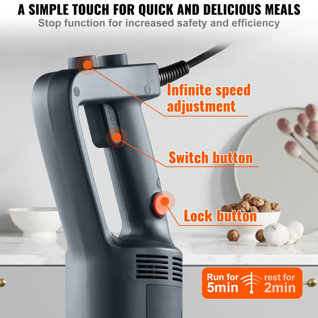 VEVOR Commercial Immersion Blender 750W Variable Speed Hand Mixer K68629
