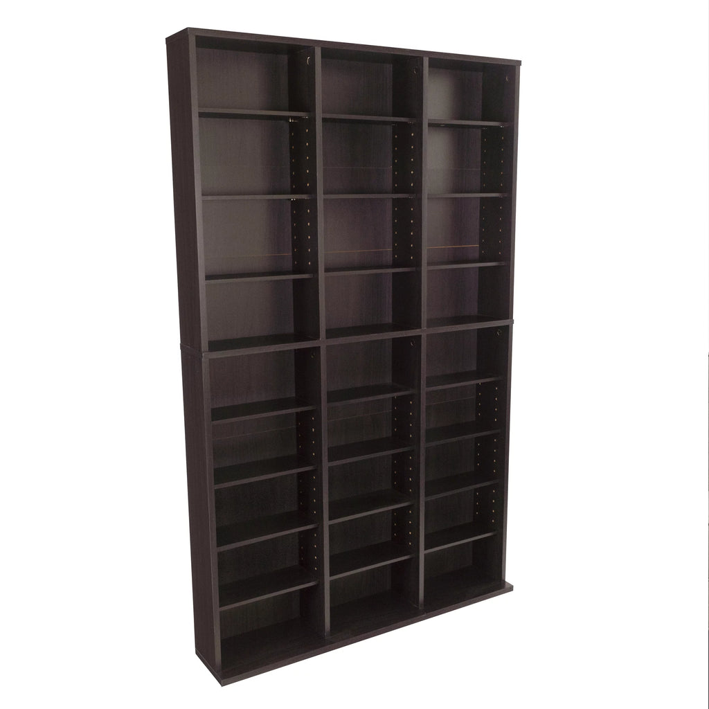 Atlantic Oskar Adjustable Wood Media Storage Bookcase, Espresso Q34005