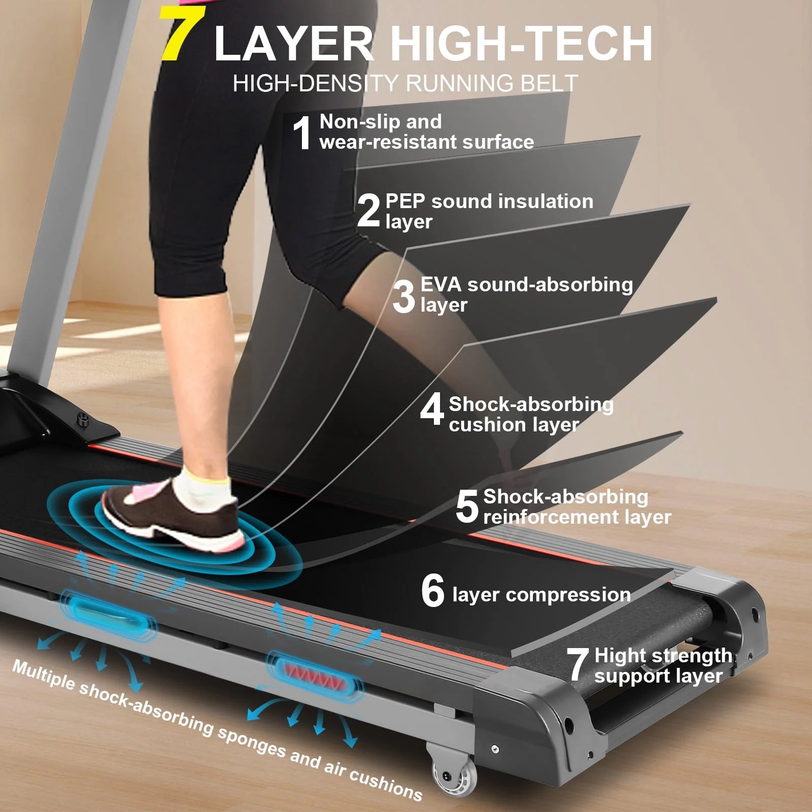 Treadmill with 15-Level Auto Incline, 3.25HP for Home Gym D785