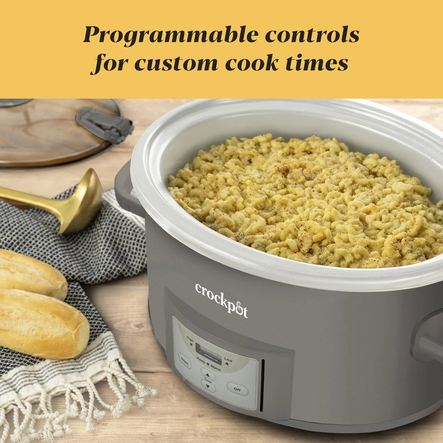 Crock-Pot 7-Quart Programmable Slow Cooker, Grey V873