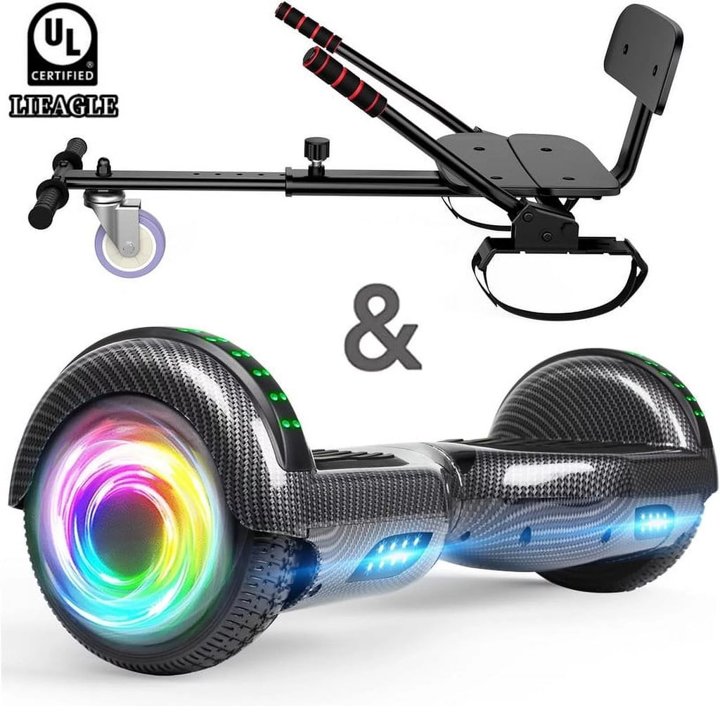 LIEAGLE Hoverboard with Seat Attachment, 6.5 inch Self Balancing Scooter S62540
