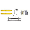 Slydog Yellow Trail 6 inch Snowmobile Skis w/ 10 inch Round Bars Complete Kit Ski-Doo S-Chassis DSA