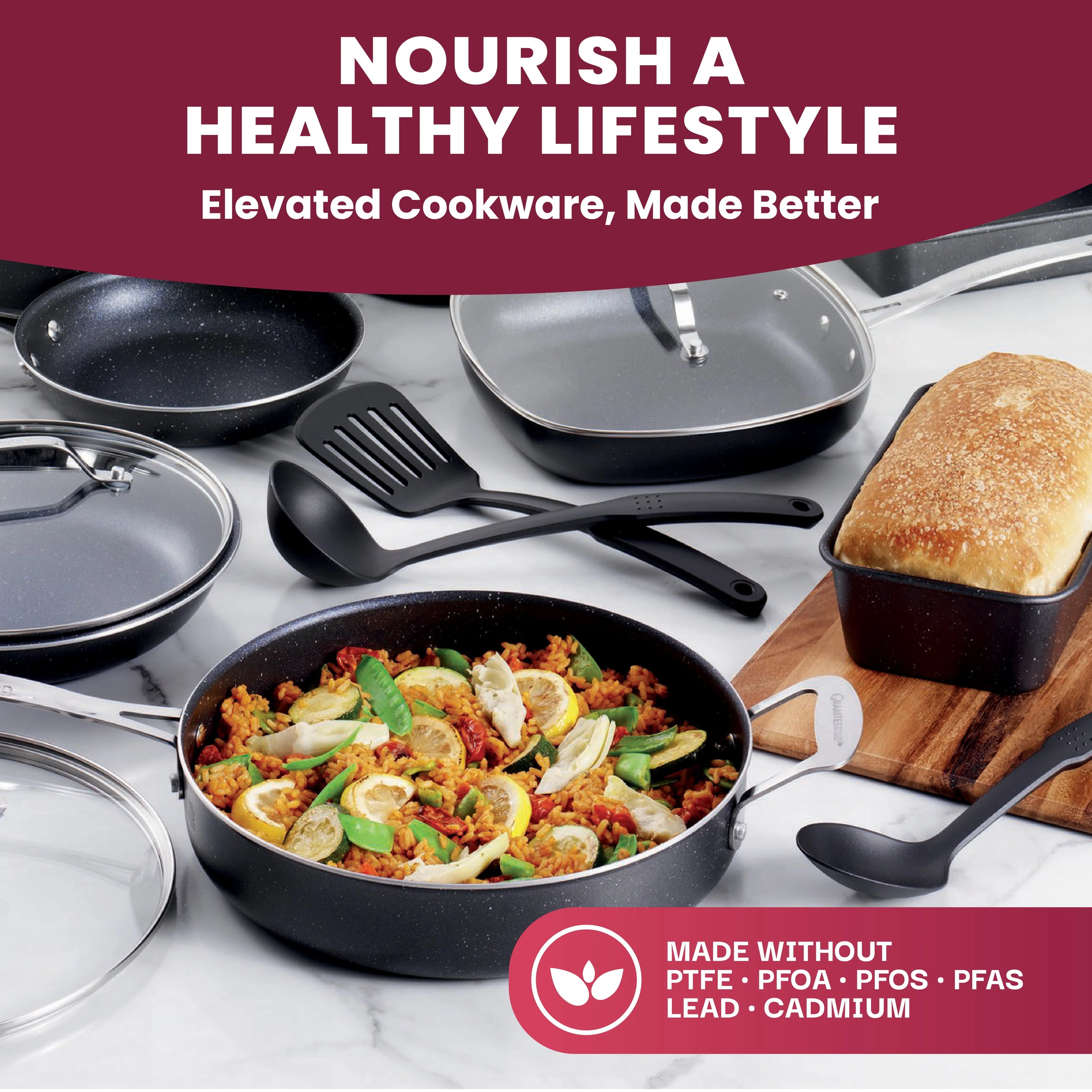 Granite Stone Pots and Pans Set 20 Piece Nonstick Cookware, Blue K97816