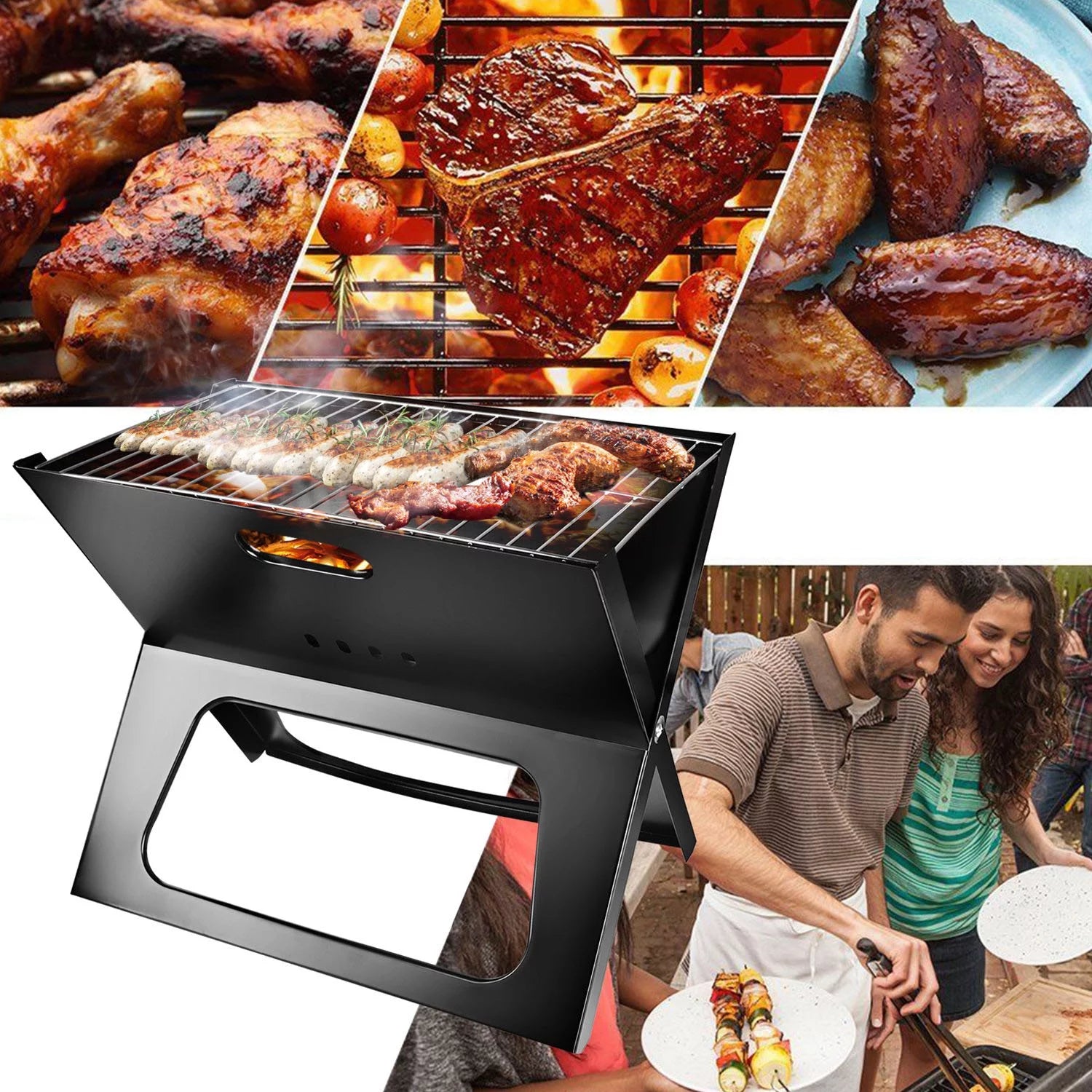 iMounTEK Portable Foldable Charcoal BBQ Grill for Outdoor Camping H73194