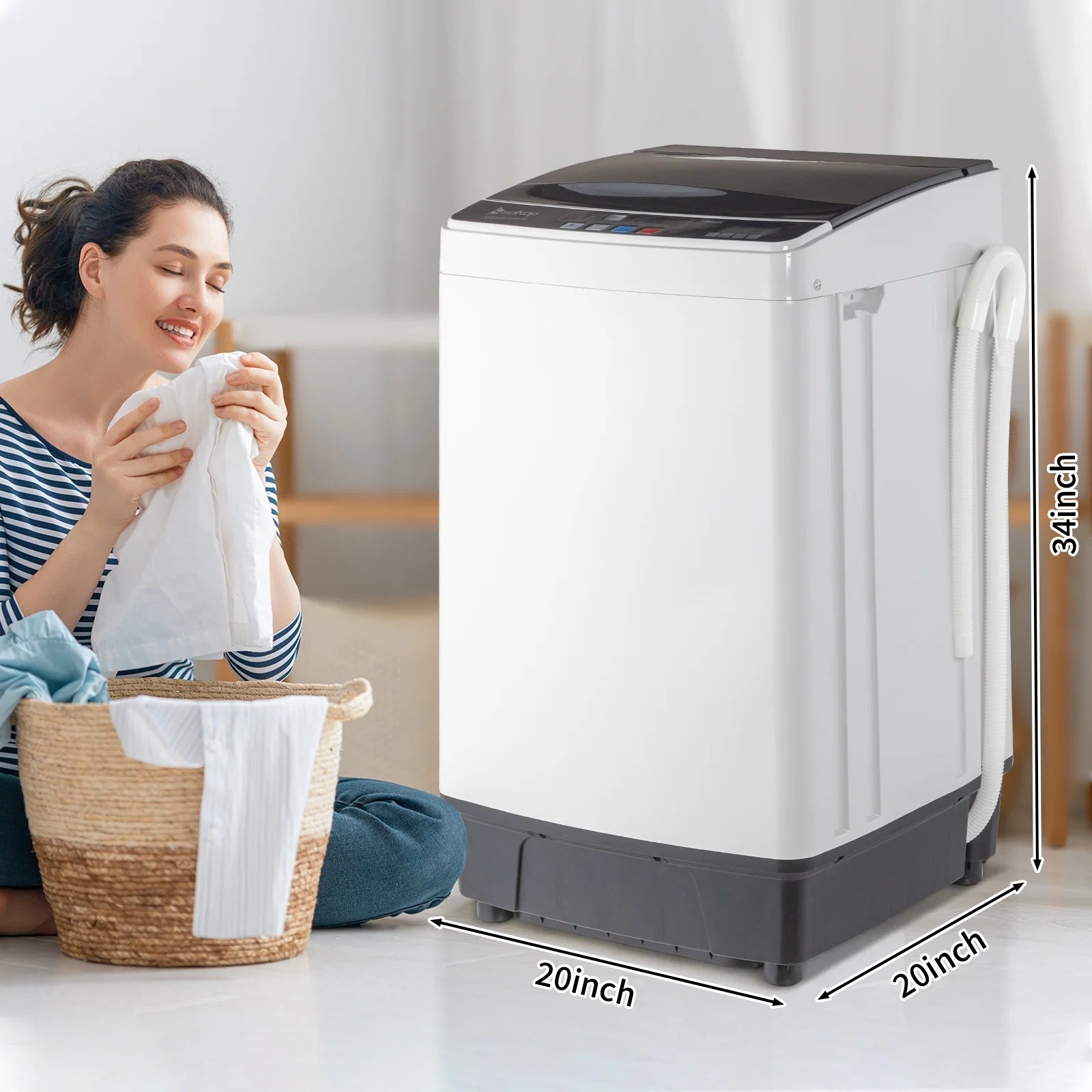 Portable Top Load Washing Machine with Drain Pump, 17.6 Lbs Capacity Y441616