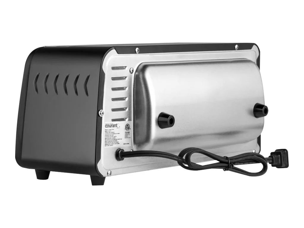 Courant TO-621K 2 Slice Compact Toaster Oven with Bake Tray and Toast Rack, Black Y37396