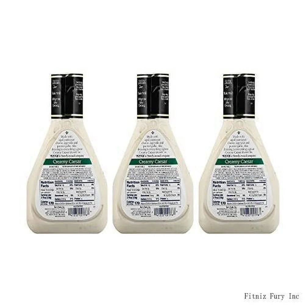 Ken’S Steakhouse Creamy Caesar Dressing, Gluten Free, 16 FL OZ (Pack of 3) S577