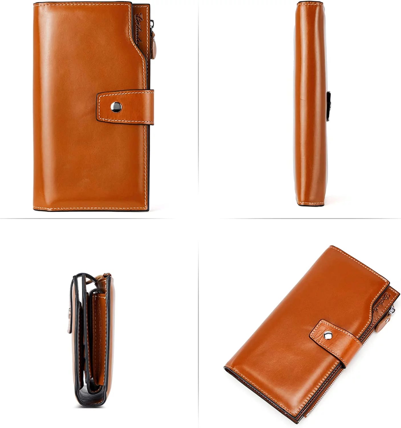 BOSTANTEN Women's Leather RFID Blocking Wallet with Phone Holder Z907