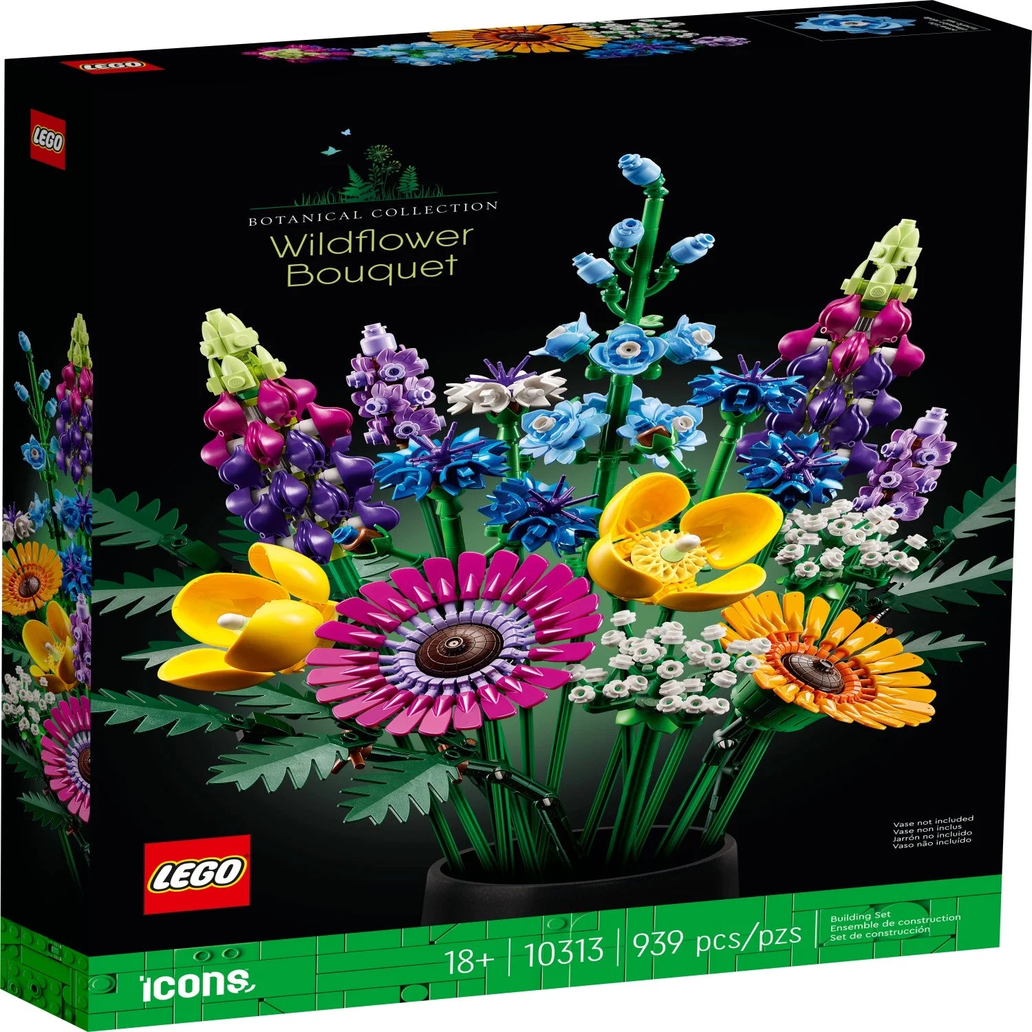 LEGO Icons Wildflower Bouquet Set Artificial Flowers with Poppies and Lavender O923
