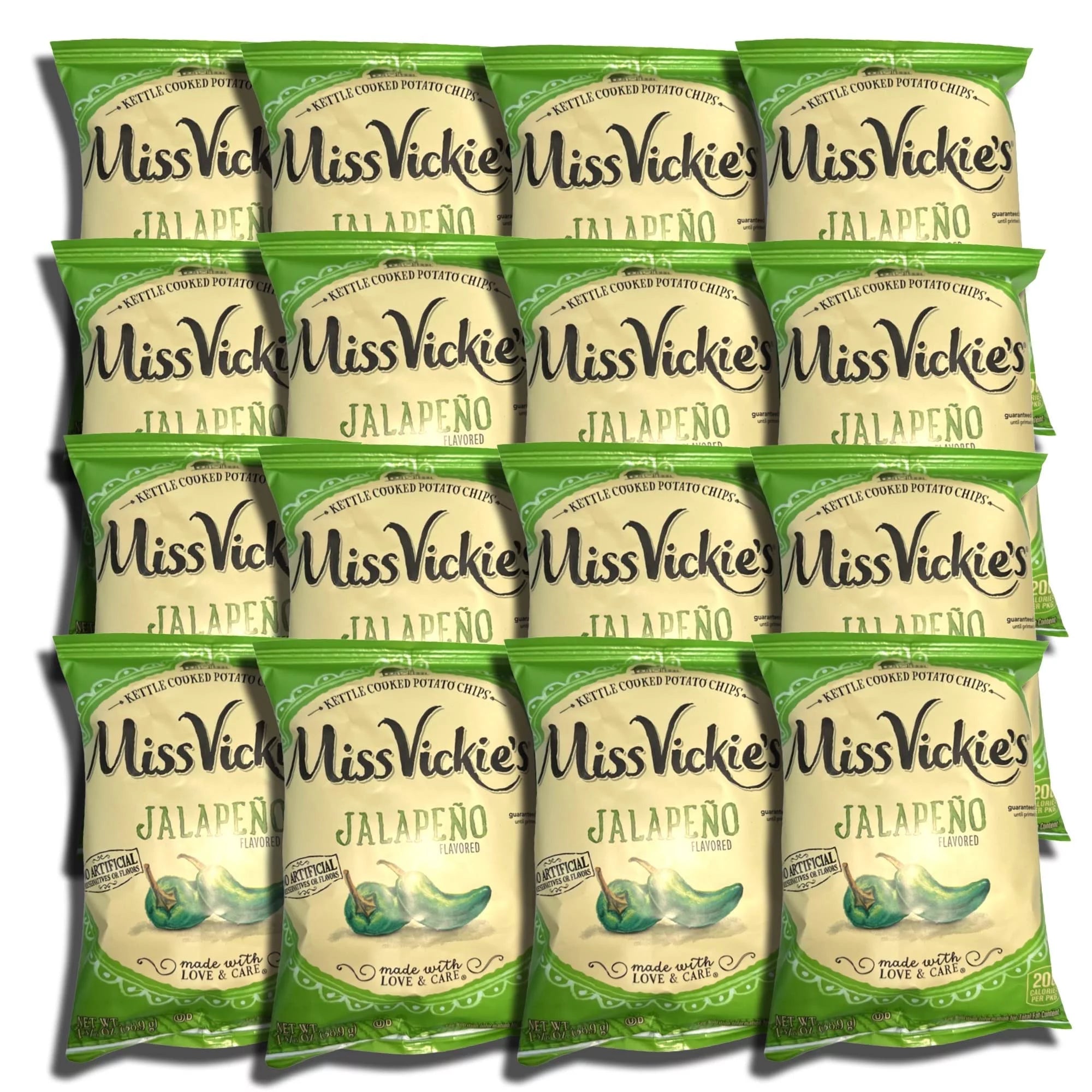 Ms. Vickie Jalapeno Kettle Cooked Potato Chips, 1.375 oz, 12-Pack with Tribeca Mints V98021