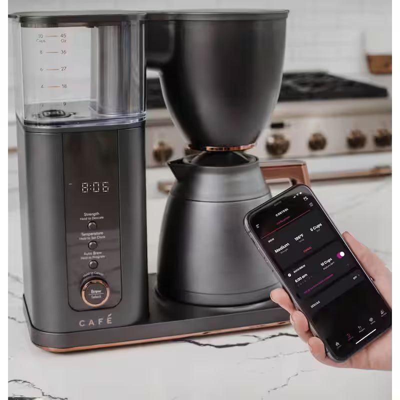 10 Cup Matte Black Drip Coffee Maker with Thermal Carafe X313