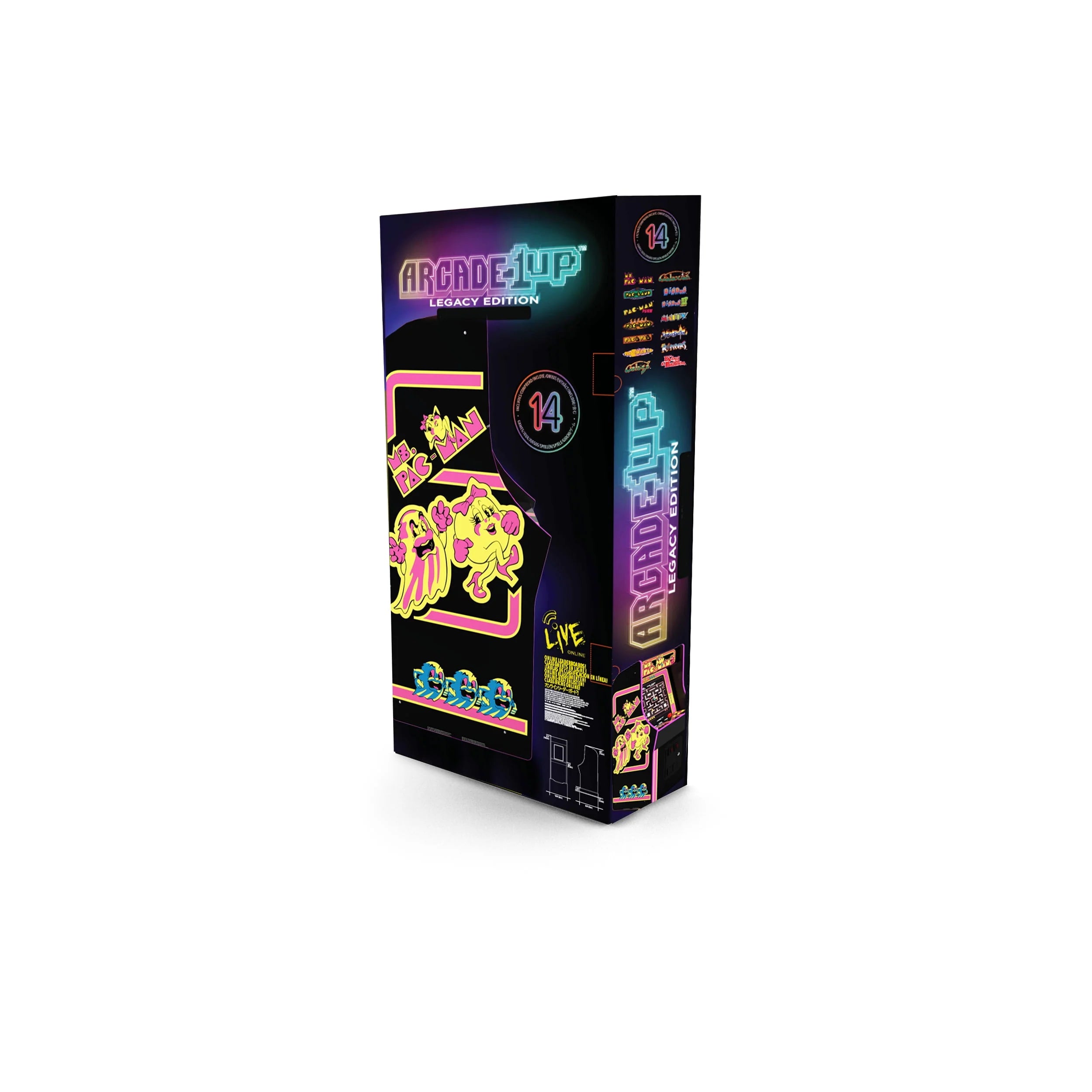 Arcade1Up Ms. PAC-MAN Classic Arcade Game, 4-ft Stand-Up Cabinet, 17-Inch Screen C17514
