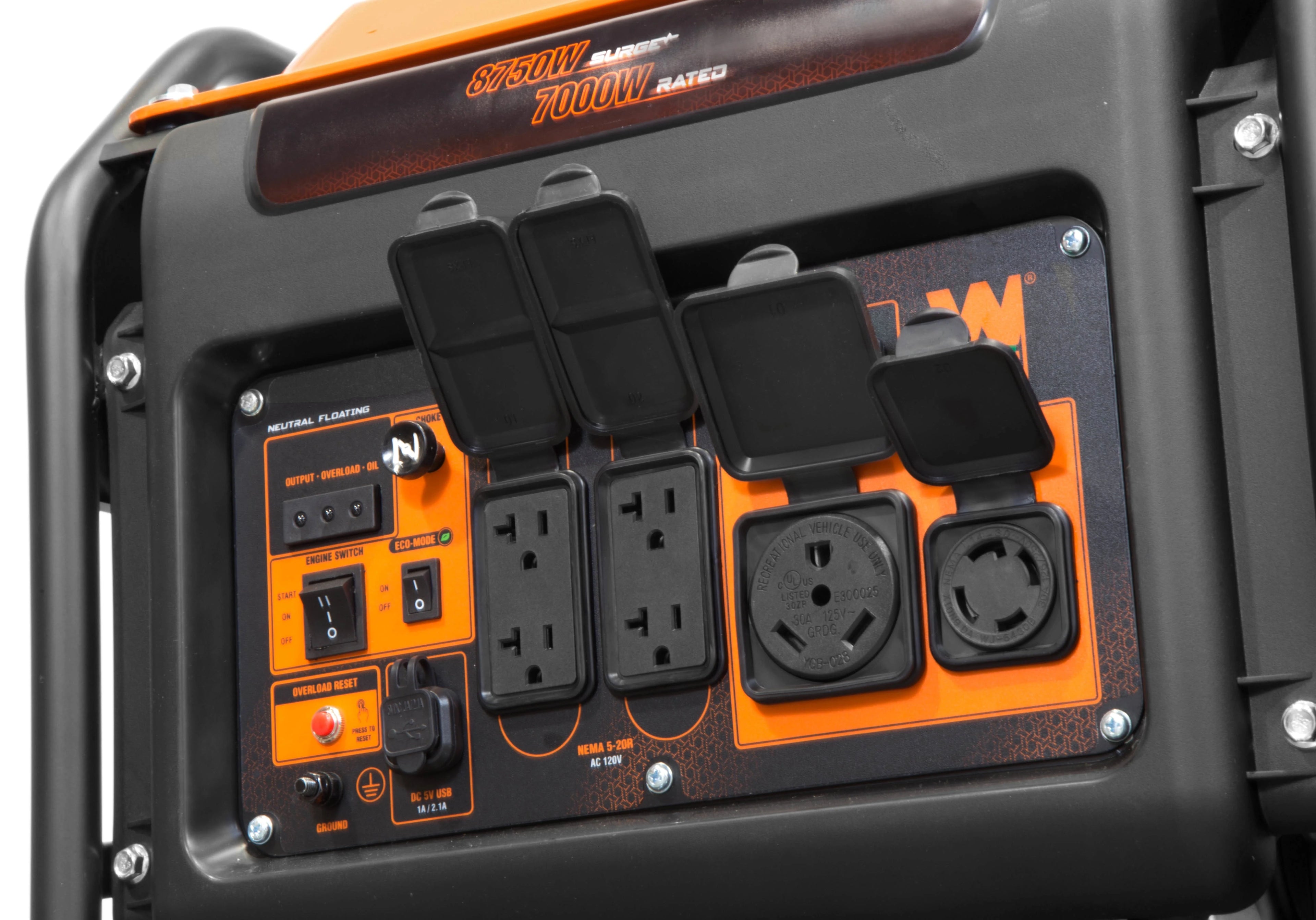 WEN 8750-Watt Electric Start Open Frame Inverter Generator, 120V/240V, CARB Compliant N7971