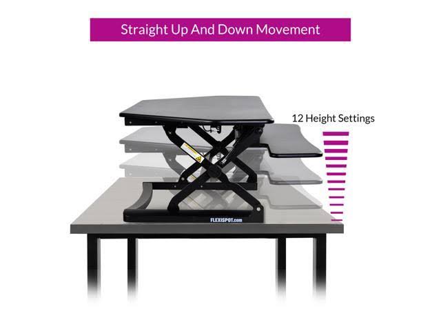 FlexiSpot Adjustable Corner Standing Desk Riser Black O57343