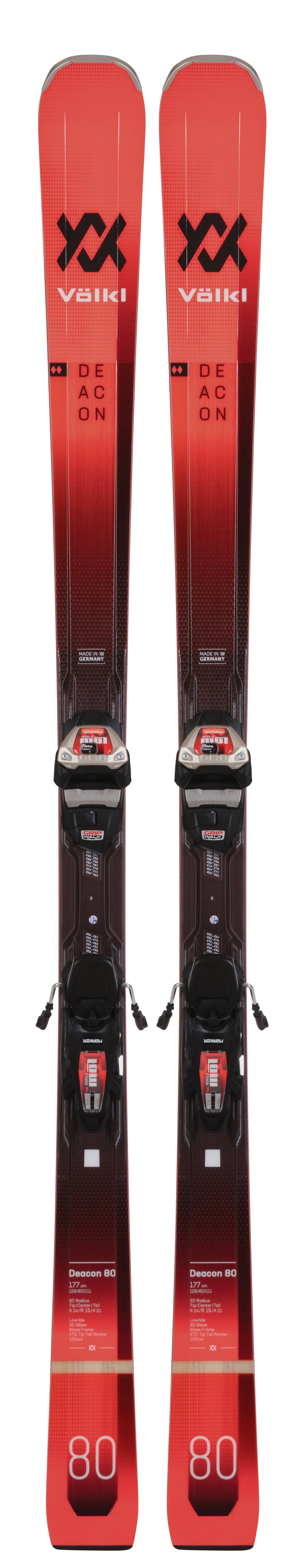 2021 Volkl Deacon 80 Skis w/ Lowride XL 13 FR Bindings - 182