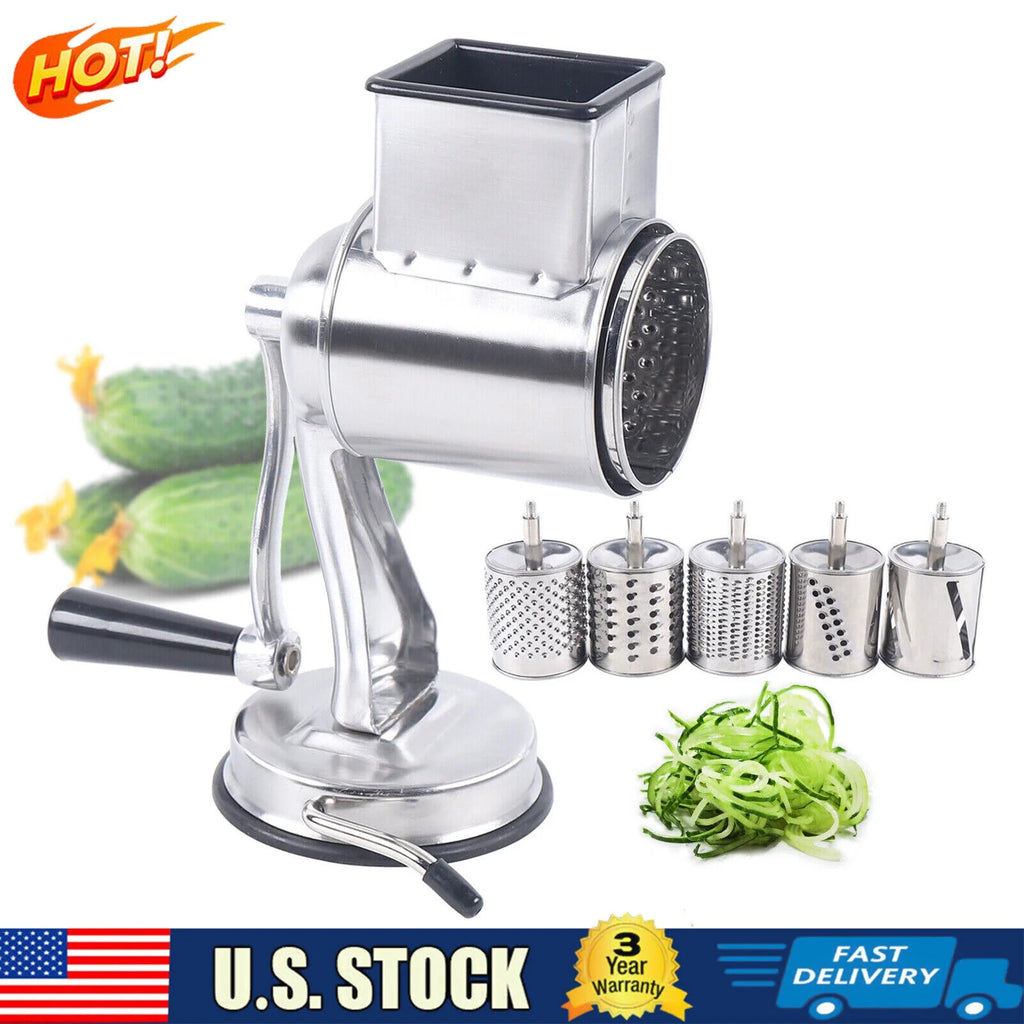 Stainless Steel Rotary Food Grater with 5 Blades O751