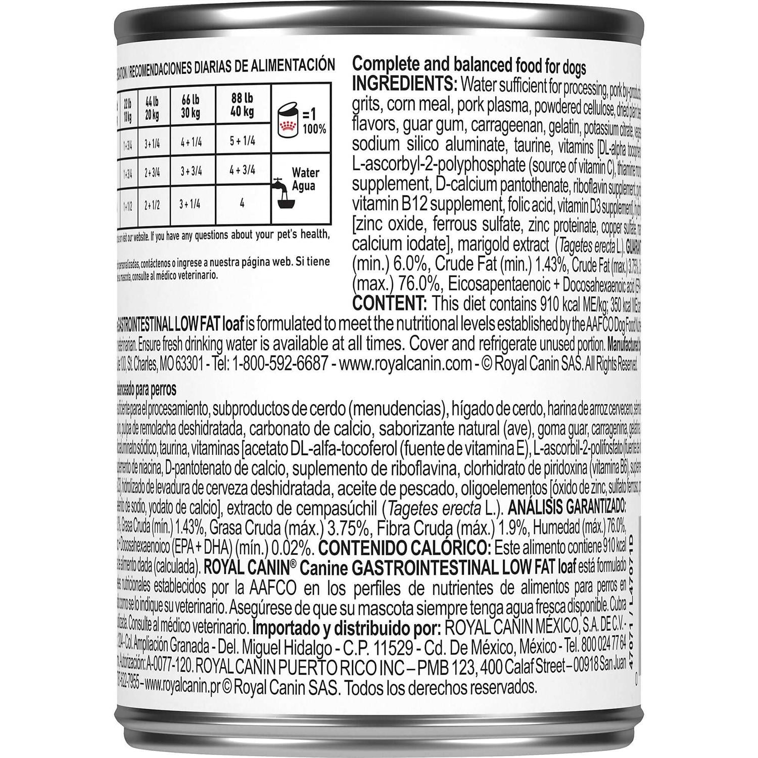 Royal Canin Veterinary Diet Gastrointestinal Low Fat Canned Dog Food F17842