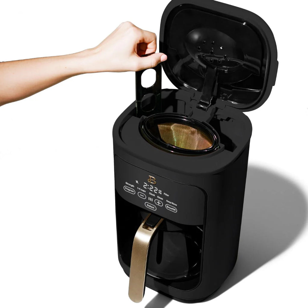 Beautiful 14-Cup Programmable Drip Coffee Maker with Touch Display, White Icing by Drew Barrymore F83994