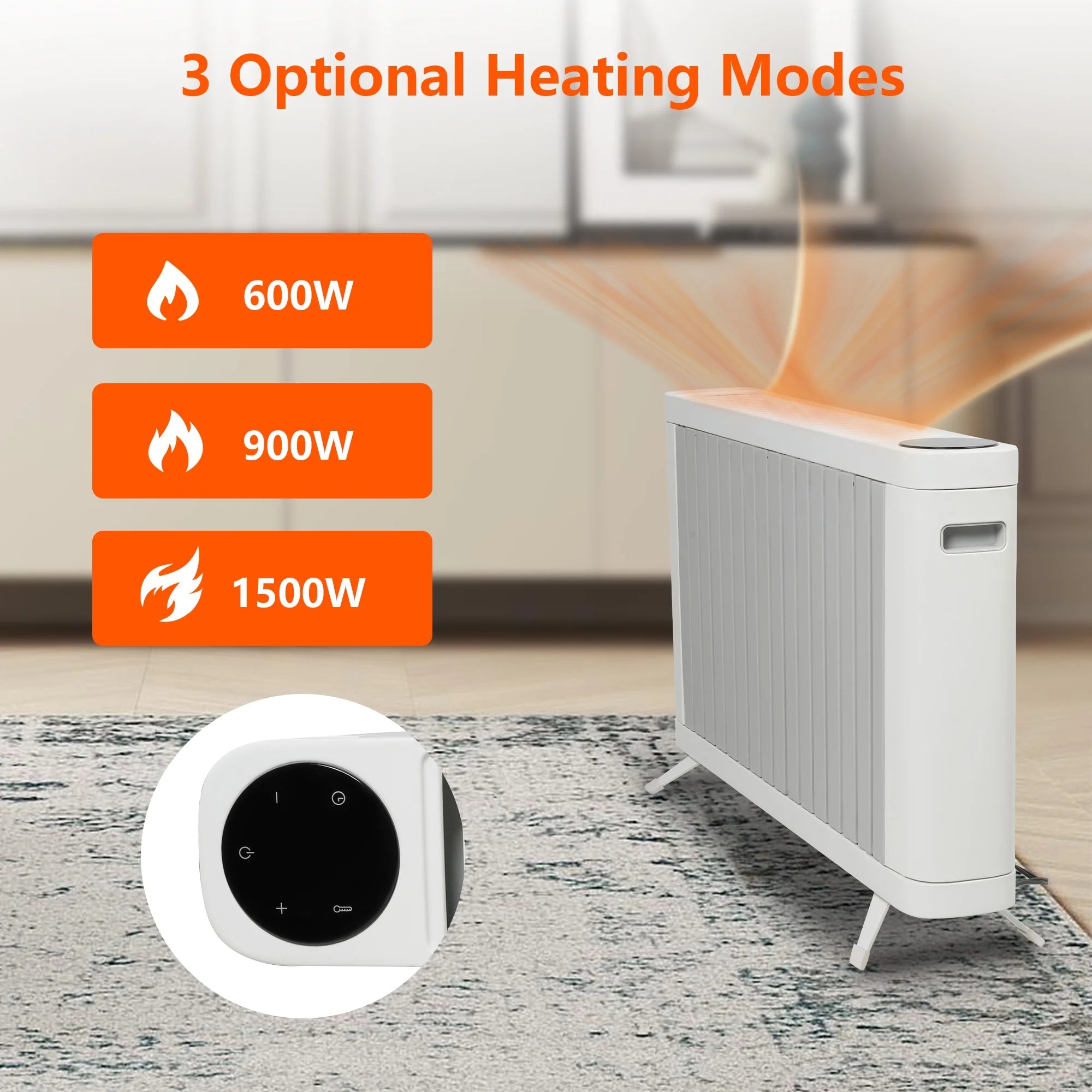 1500W Smart Radiator Space Heater with Thermostat and Timer A225873