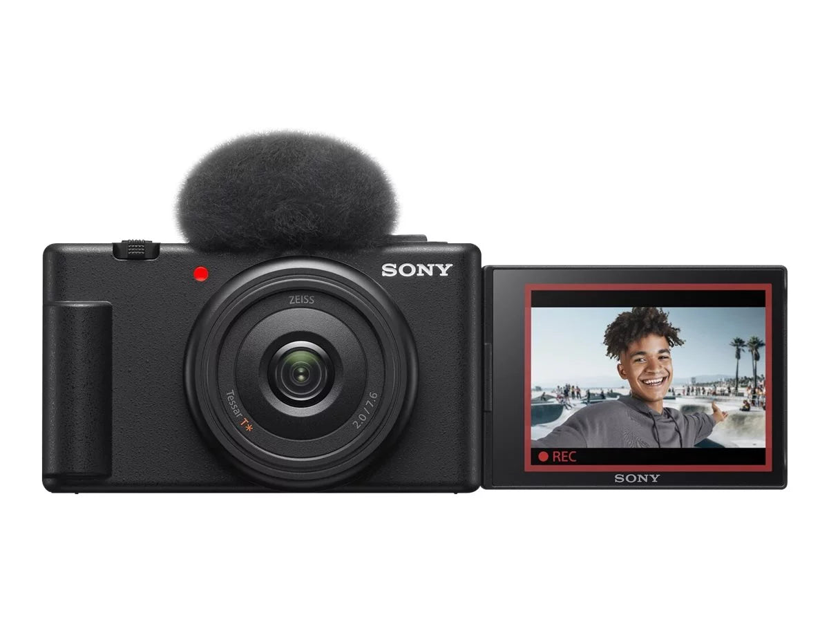 Sony ZV-1F - Digital camera - compact - 20.1 MP - 4K / 30 fps - ZEISS - Wi-Fi, Bluetooth - black