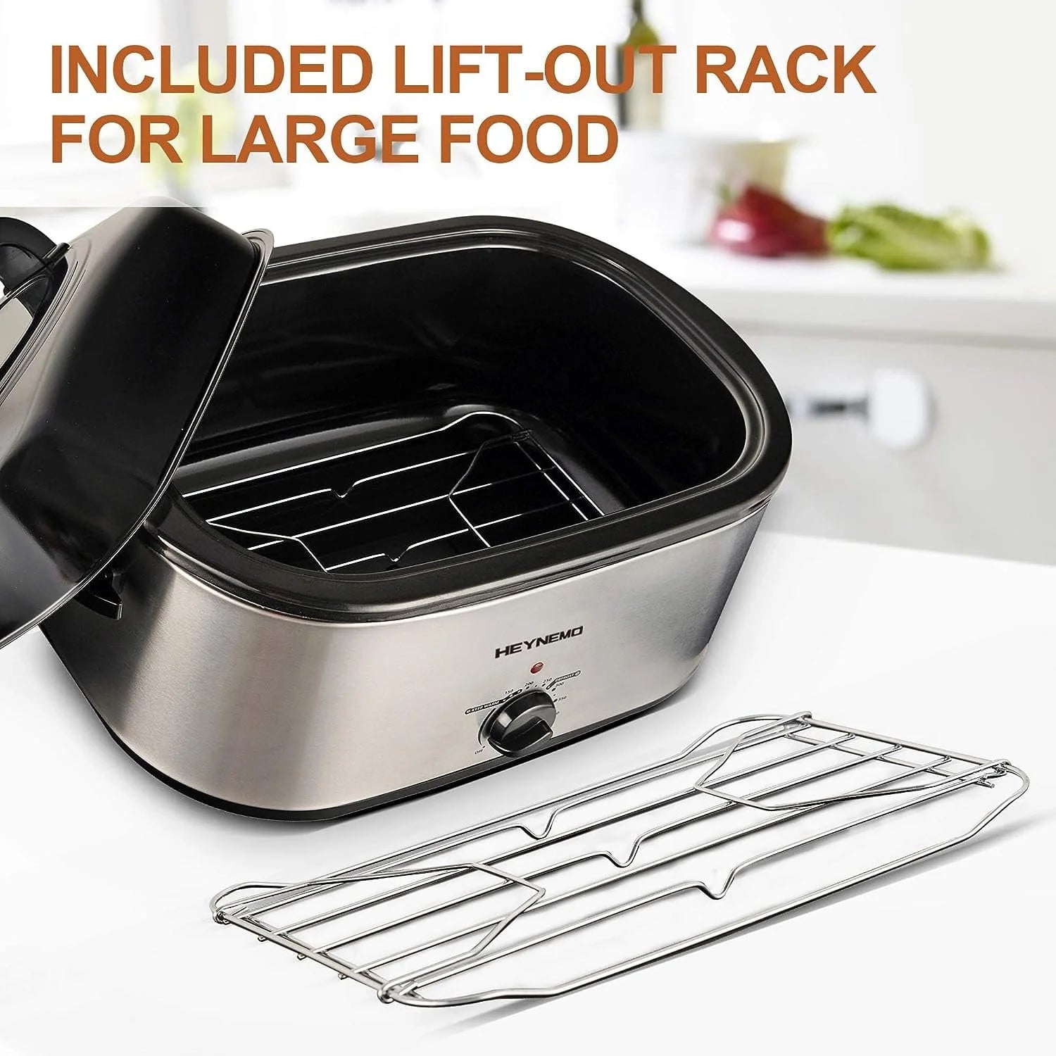 CozyHom 24 QT Electric Roaster Oven, Stainless Steel, Silver N862883
