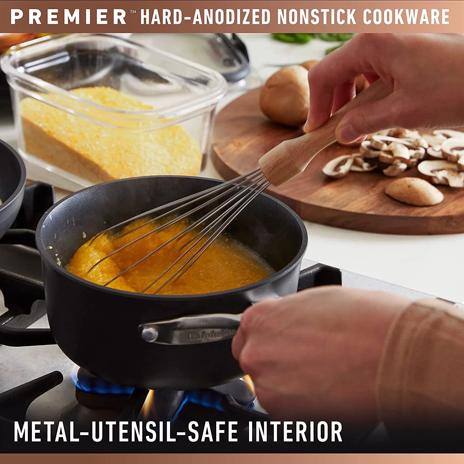 Calphalon Premier Hard-Anodized Nonstick 13-Inch Deep Skillet with Lid J976